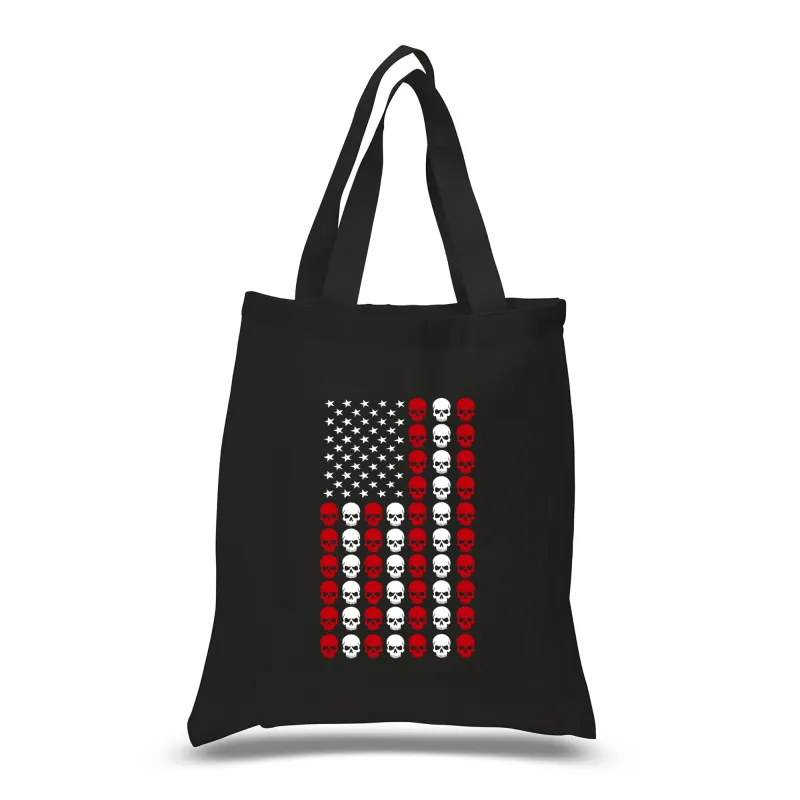 Skull Flag - Small Word Art Tote Bag sold by LA Pop Art