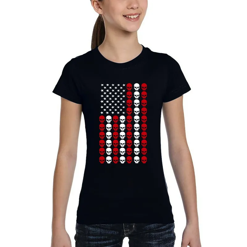 Skull Flag - Girl's Word Art T-Shirt sold by LA Pop Art