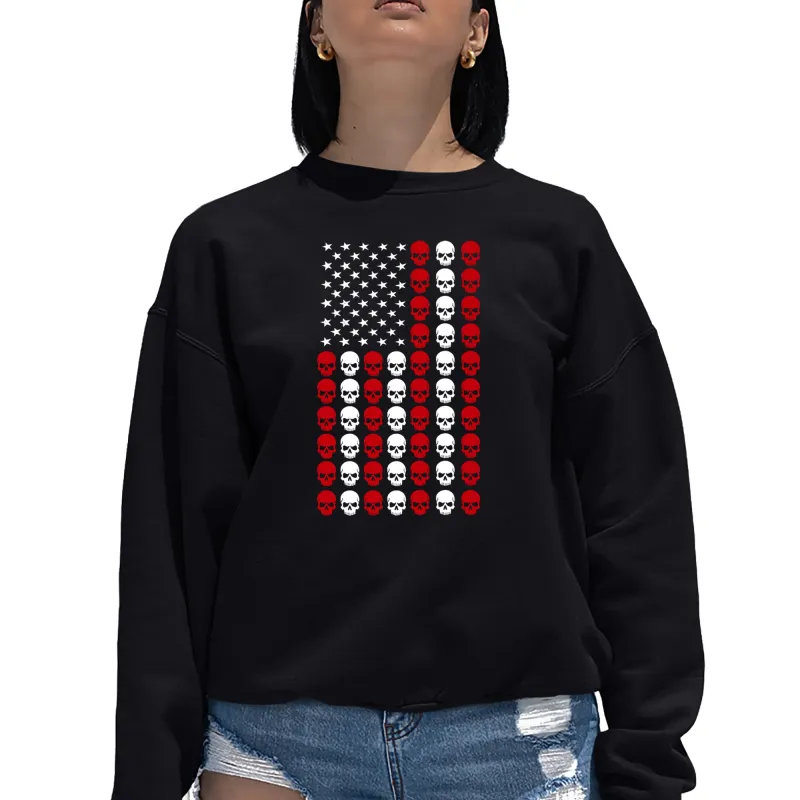 Skull Flag - Women's Word Art Crewneck Sweatshirt sold by LA Pop Art
