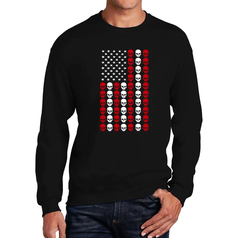 Skull Flag - Men's Word Art Crewneck Sweatshirt sold by LA Pop Art