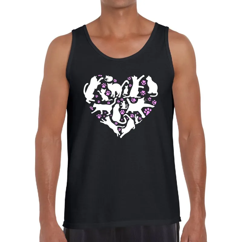 Cat Heart - Men's Word Art Tank Top sold by LA Pop Art