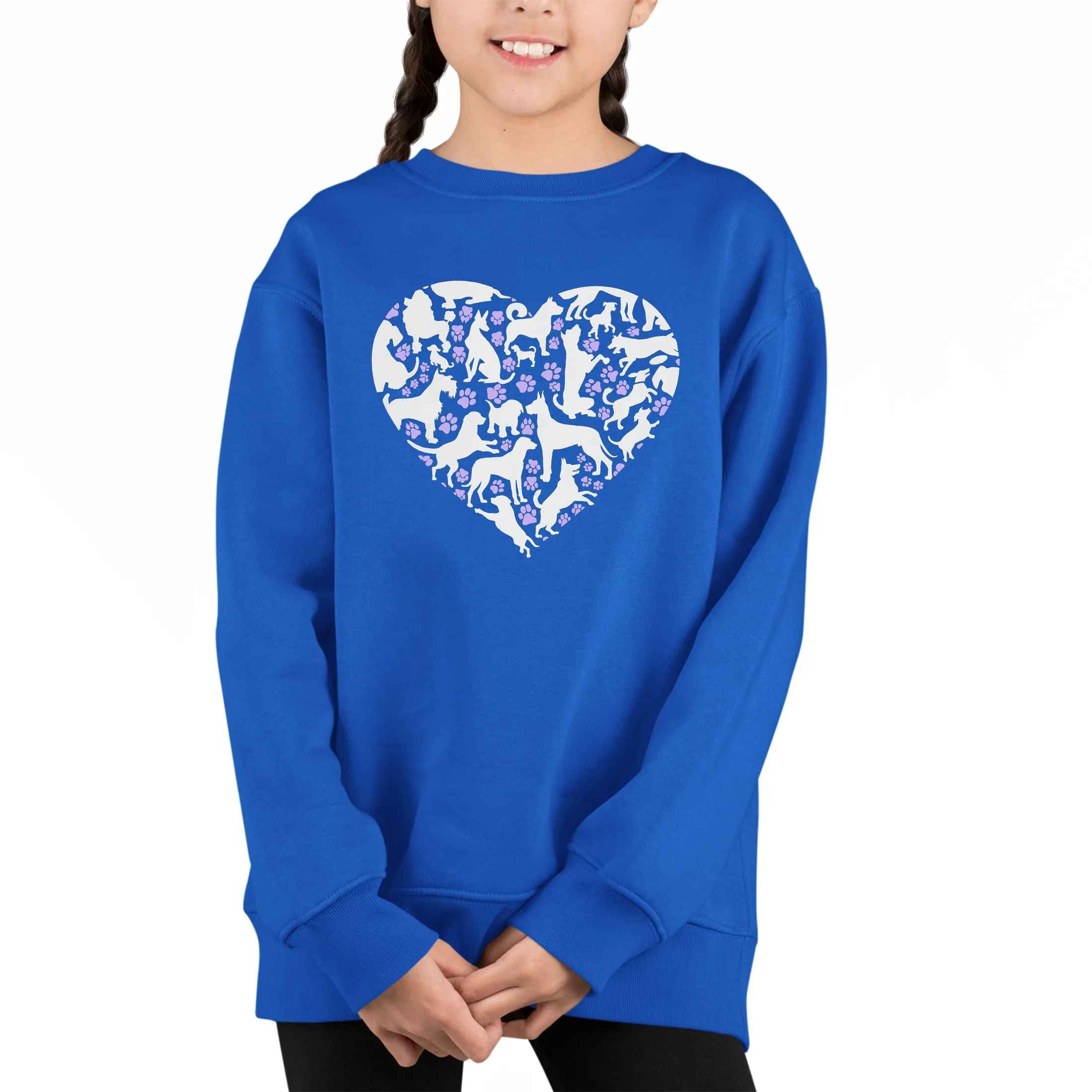 Dog Heart - Girl's Word Art Crewneck Sweatshirt sold by LA Pop Art product image thumbnail 5