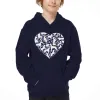 Dog Heart - Boy's Word Art Hooded Sweatshirt sold by LA Pop Art