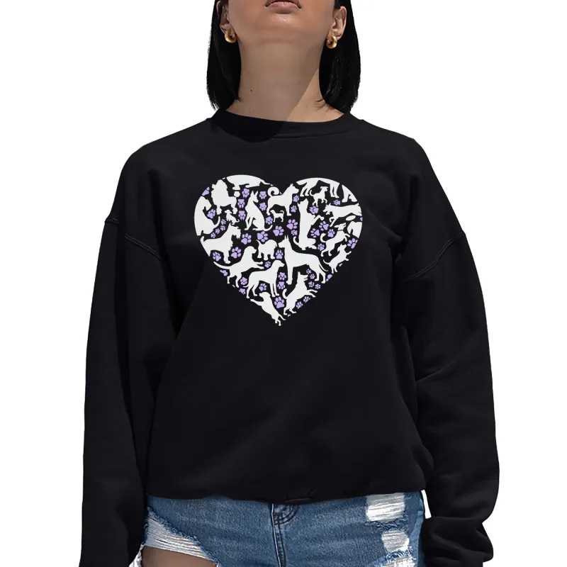 Dog Heart - Women's Word Art Crewneck Sweatshirt sold by LA Pop Art
