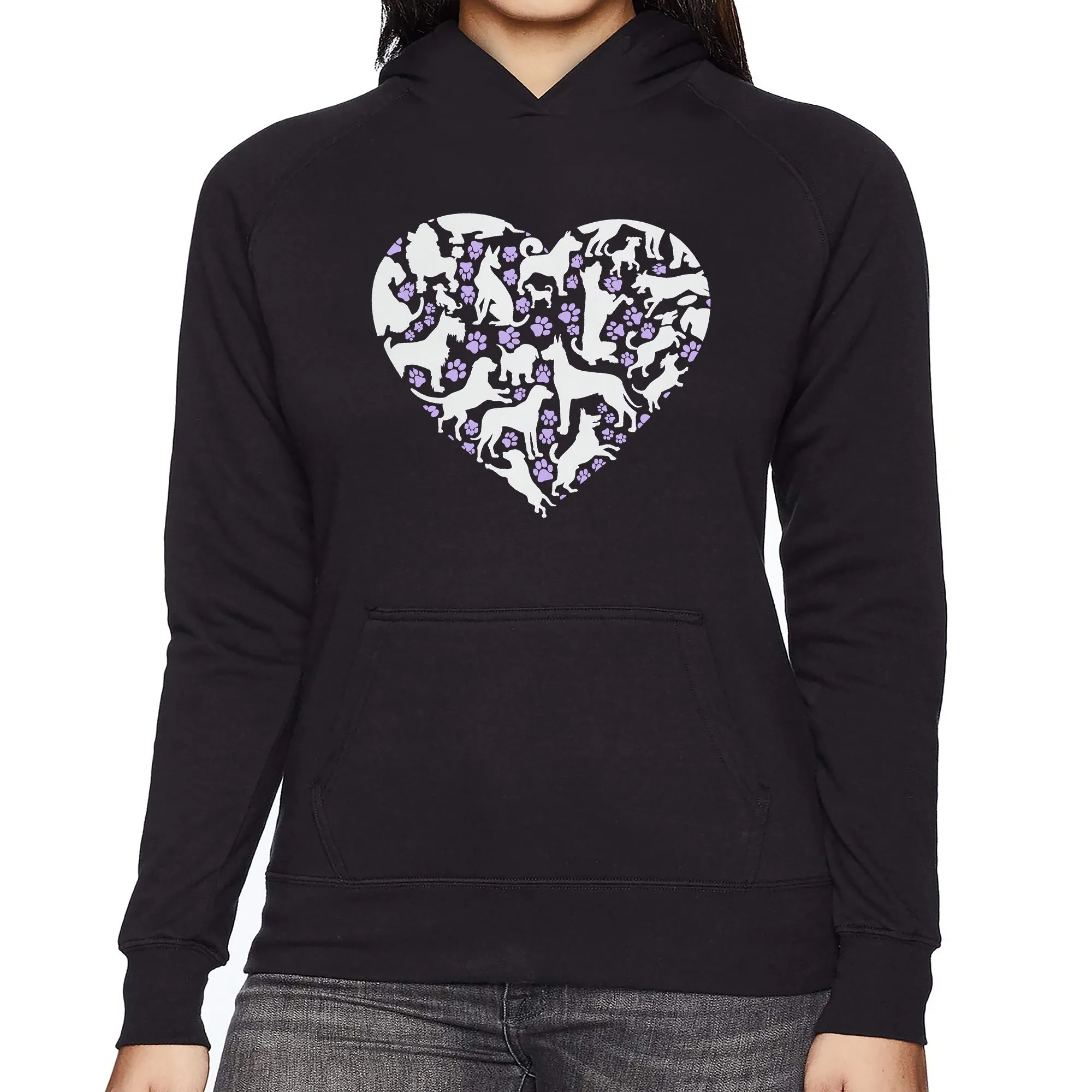 Dog Heart - Women's Word Art Hooded Sweatshirt sold by LA Pop Art