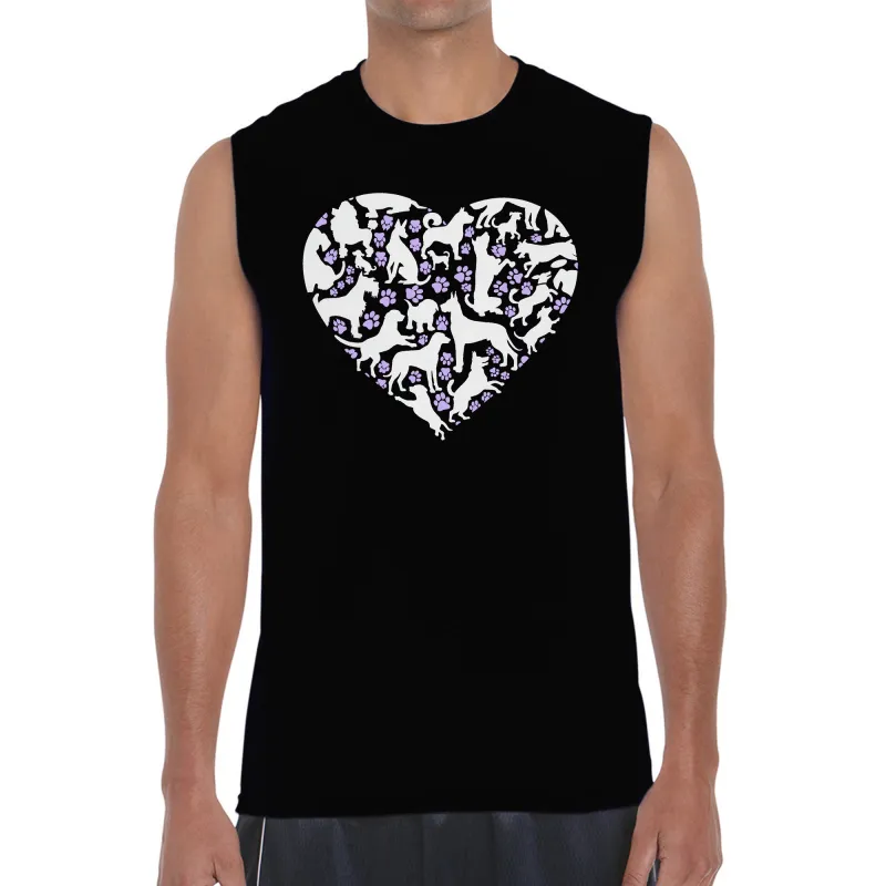 Dog Heart - Men's Word Art Sleeveless T-Shirt sold by LA Pop Art
