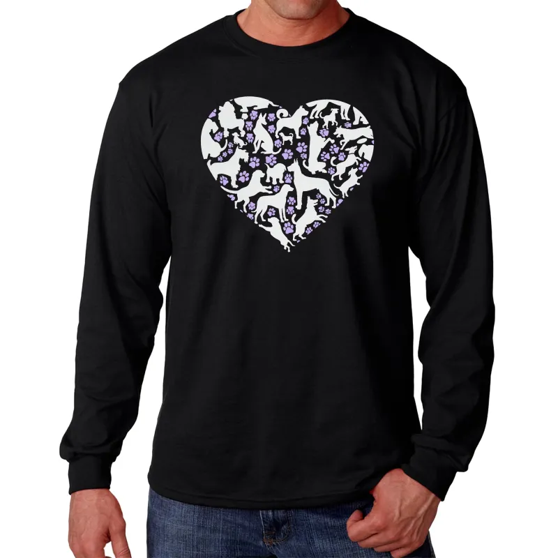 Dog Heart - Men's Word Art Long Sleeve T-Shirt sold by LA Pop Art
