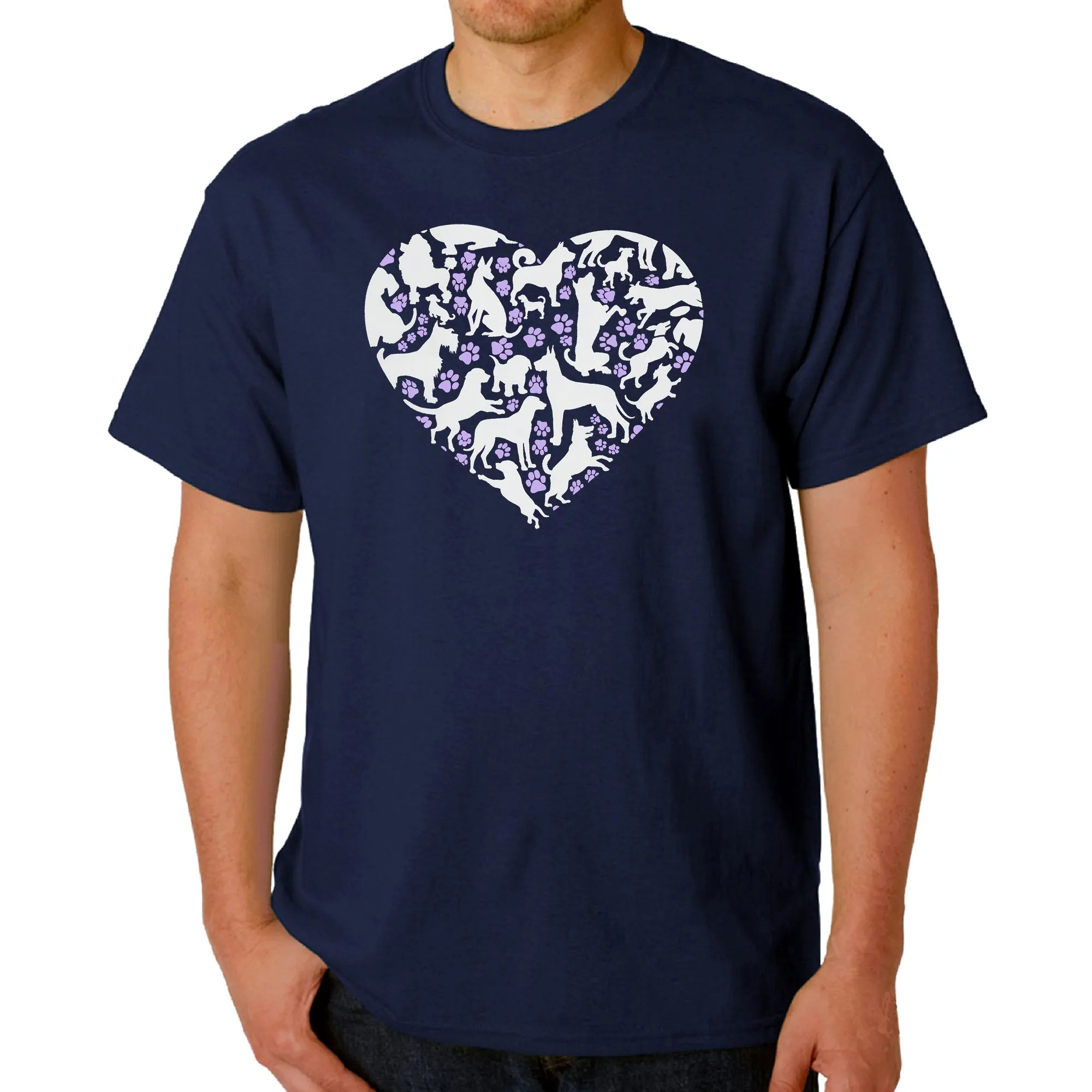 Dog Heart - Men's Word Art T-Shirt sold by LA Pop Art product image thumbnail 5