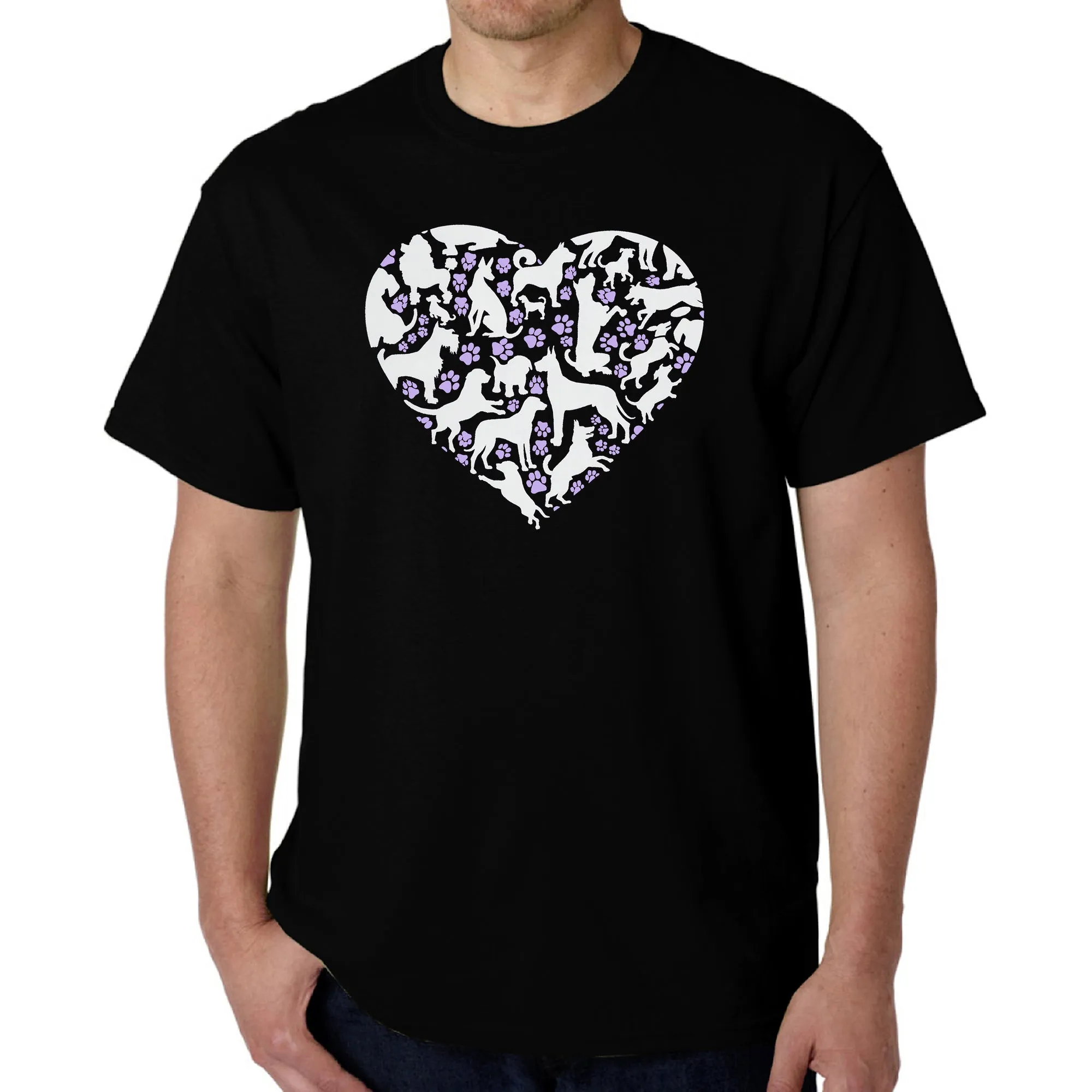 Dog Heart - Men's Word Art T-Shirt sold by LA Pop Art