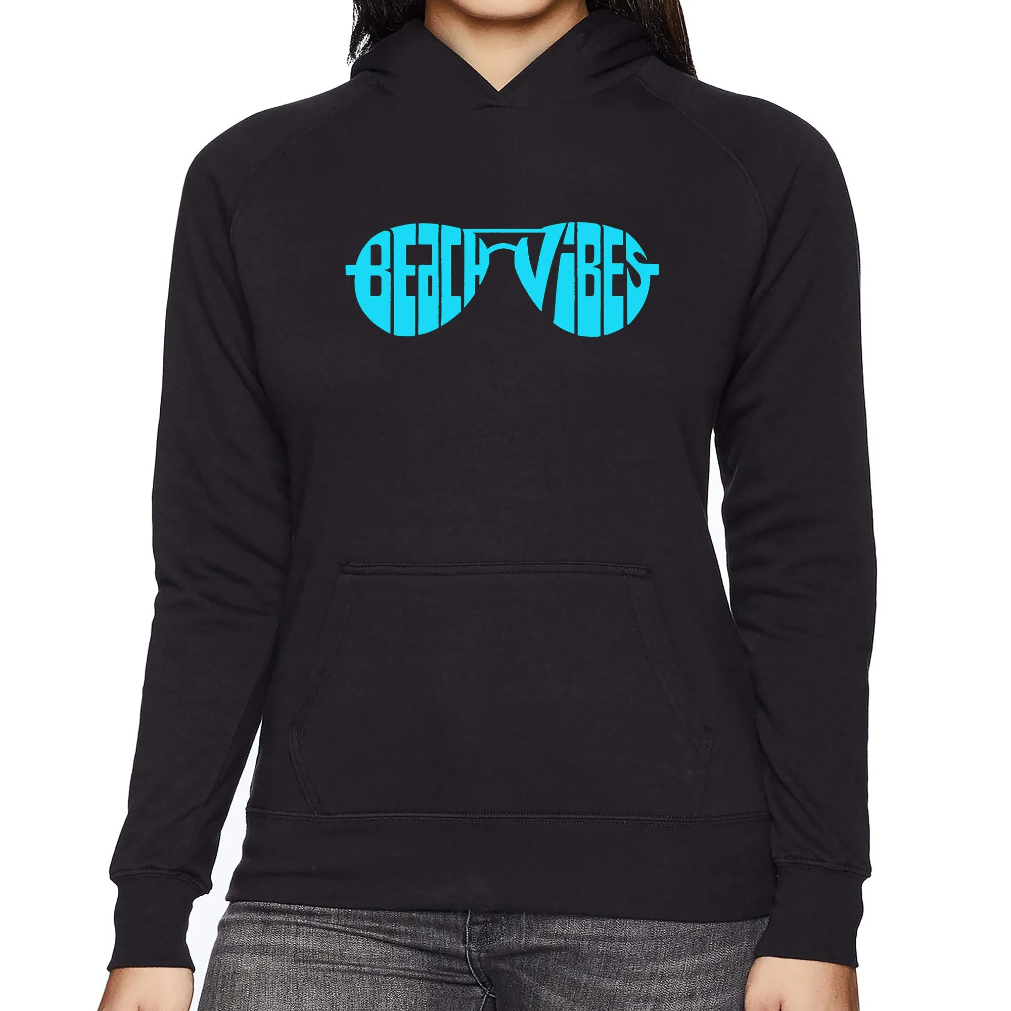 Beach Vibes - Women's Word Art Hooded Sweatshirt sold by LA Pop Art