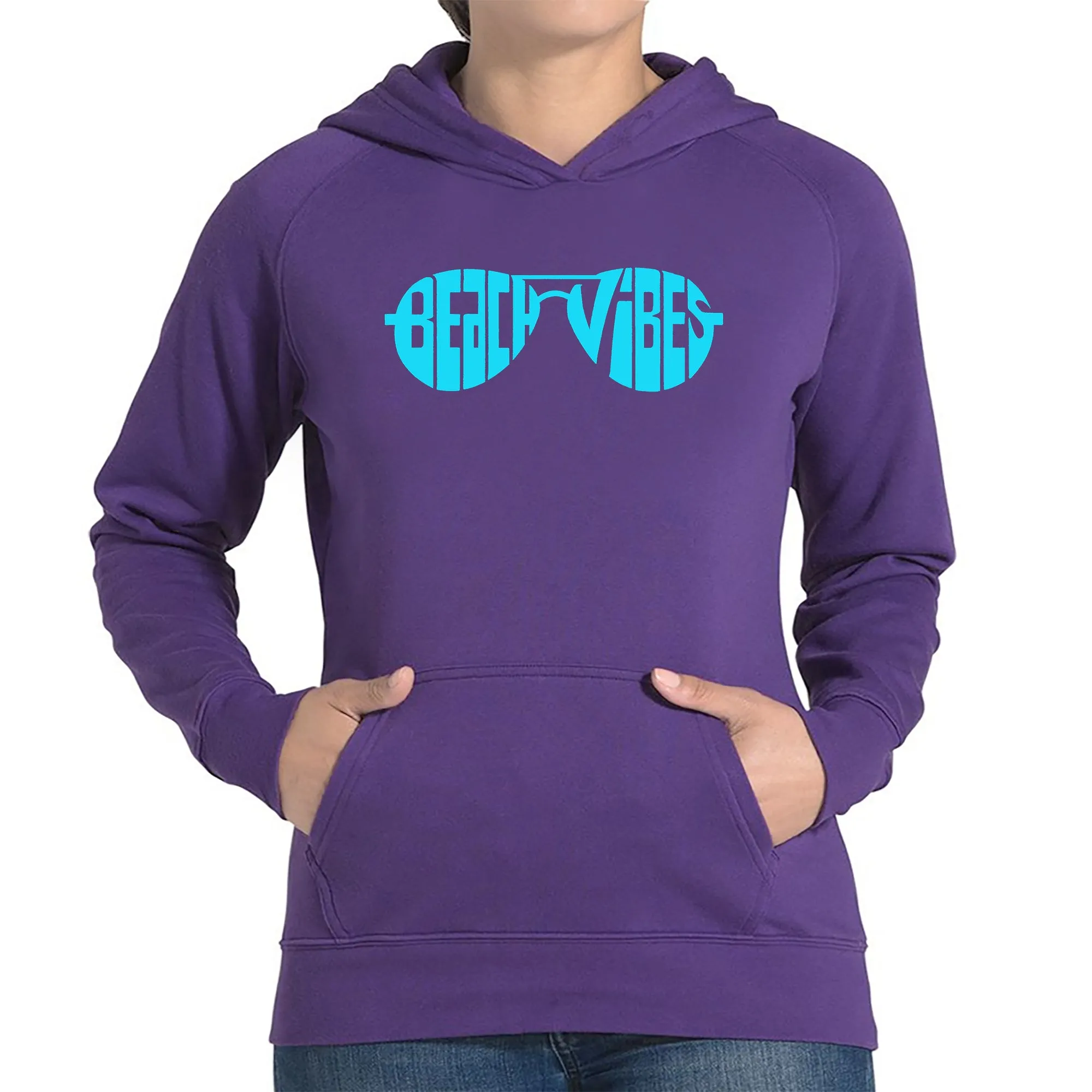 Beach Vibes - Women's Word Art Hooded Sweatshirt sold by LA Pop Art product image thumbnail 5