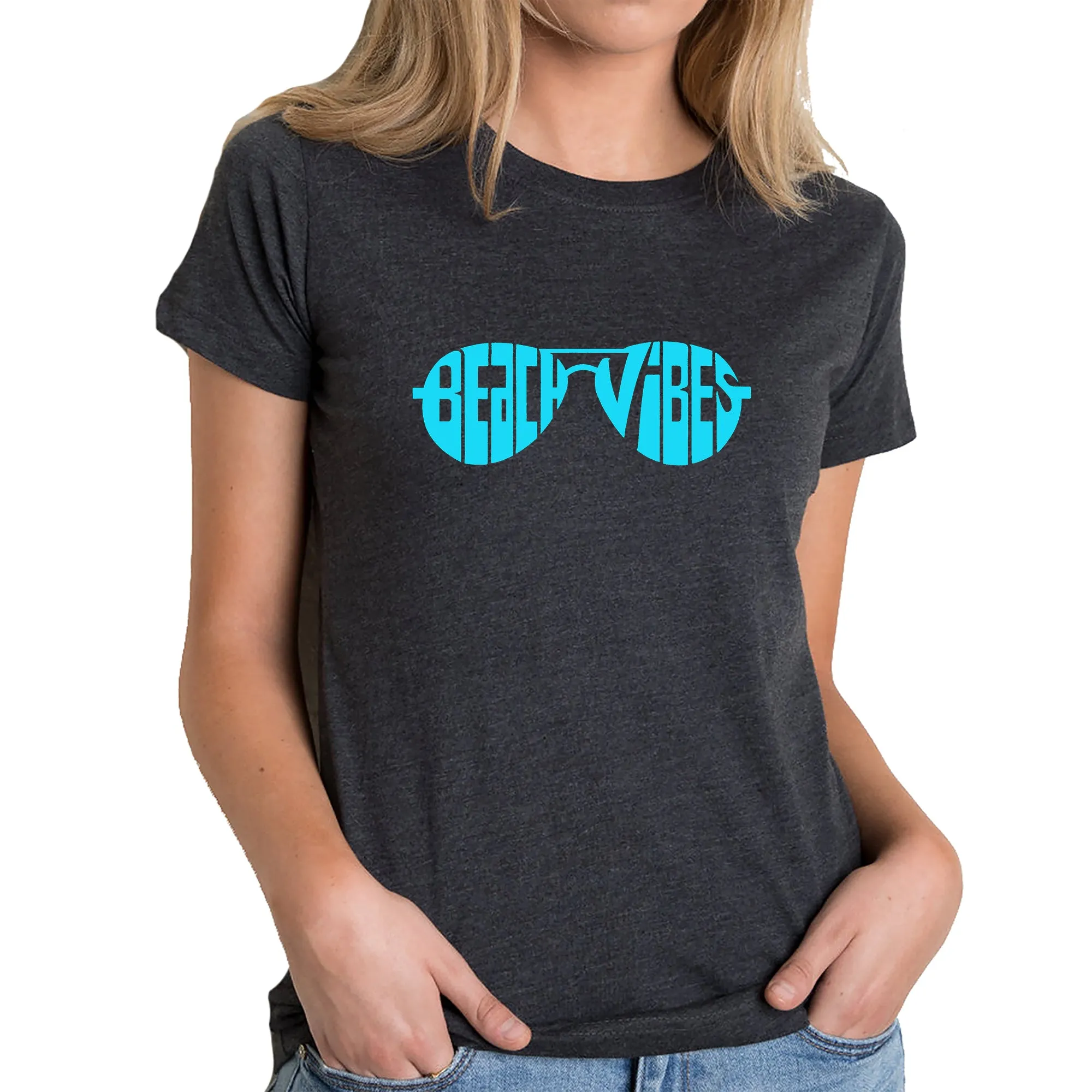Beach Vibes - Women's Premium Blend Word Art T-Shirt sold by LA Pop Art