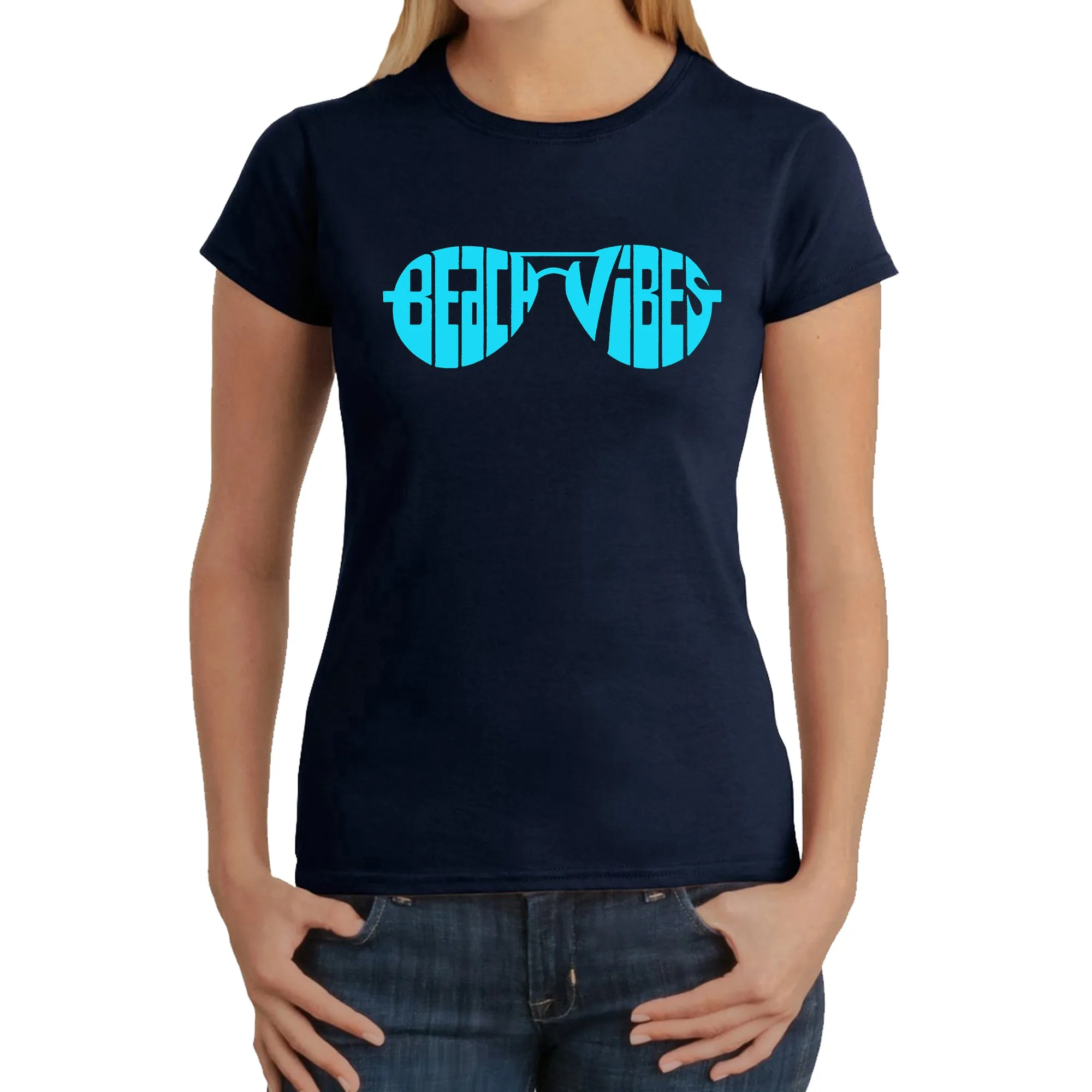 Beach Vibes - Women's Word Art T-Shirt sold by LA Pop Art product image thumbnail 5