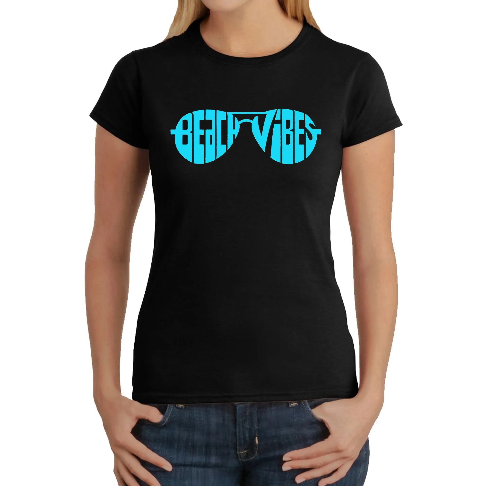 Beach Vibes - Women's Word Art T-Shirt sold by LA Pop Art