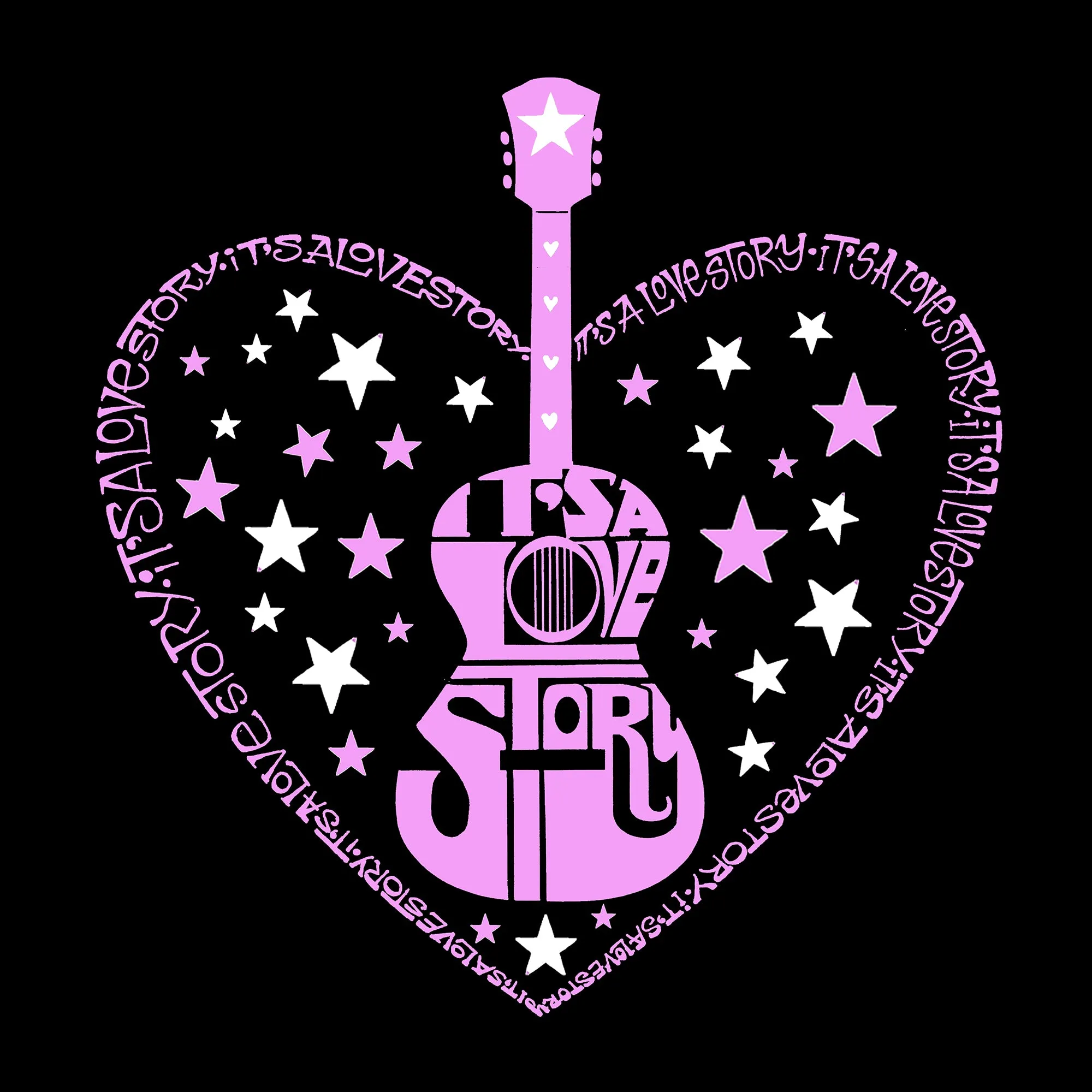 It's A Love Story - Girl's Word Art Hooded Sweatshirt sold by LA Pop Art product image thumbnail 2