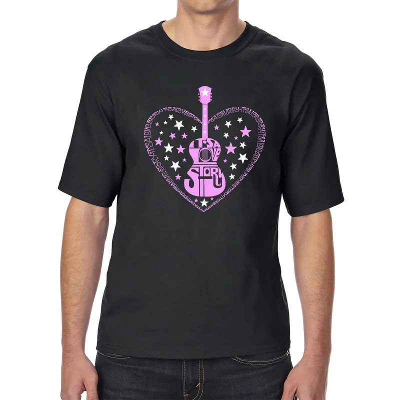 It's A Love Story - Men's Tall and Long Word Art T-Shirt sold by LA Pop Art