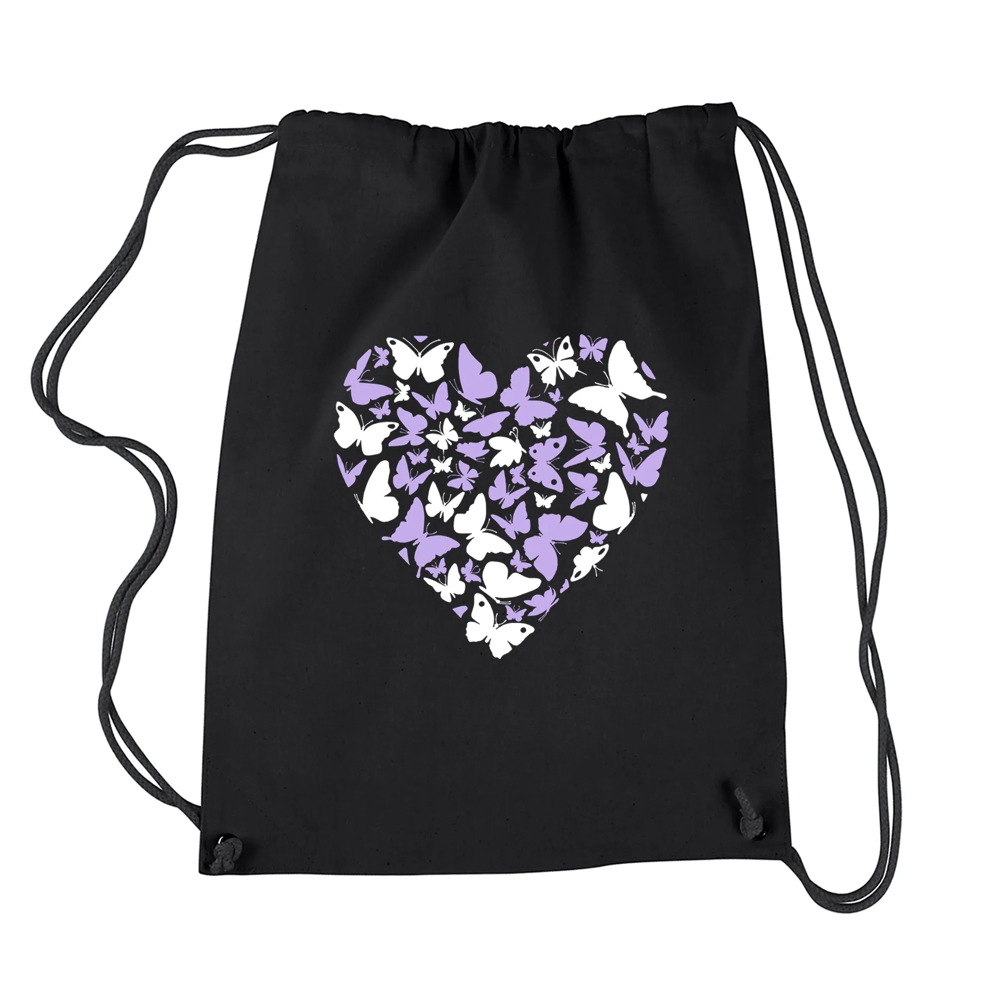 Butterfly Heart - Drawstring Backpack sold by LA Pop Art