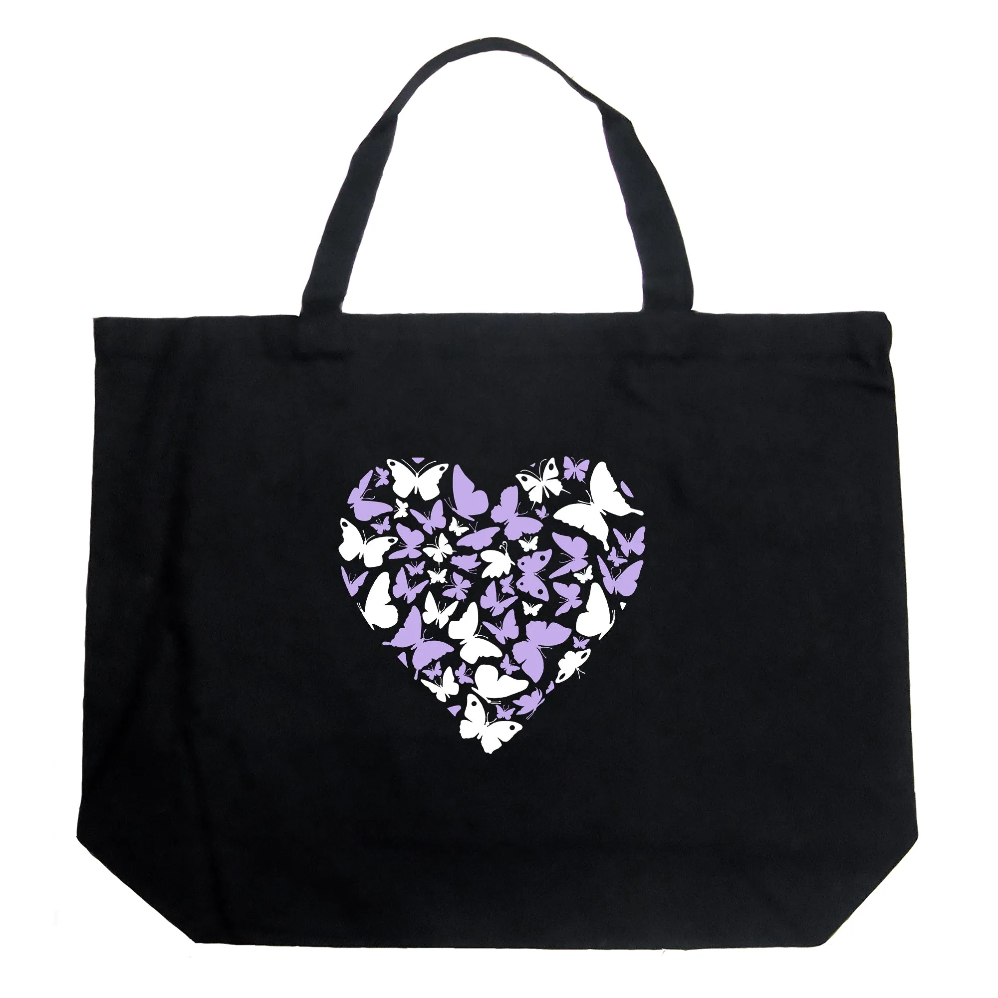 Butterfly Heart - Large Word Art Tote Bag sold by LA Pop Art