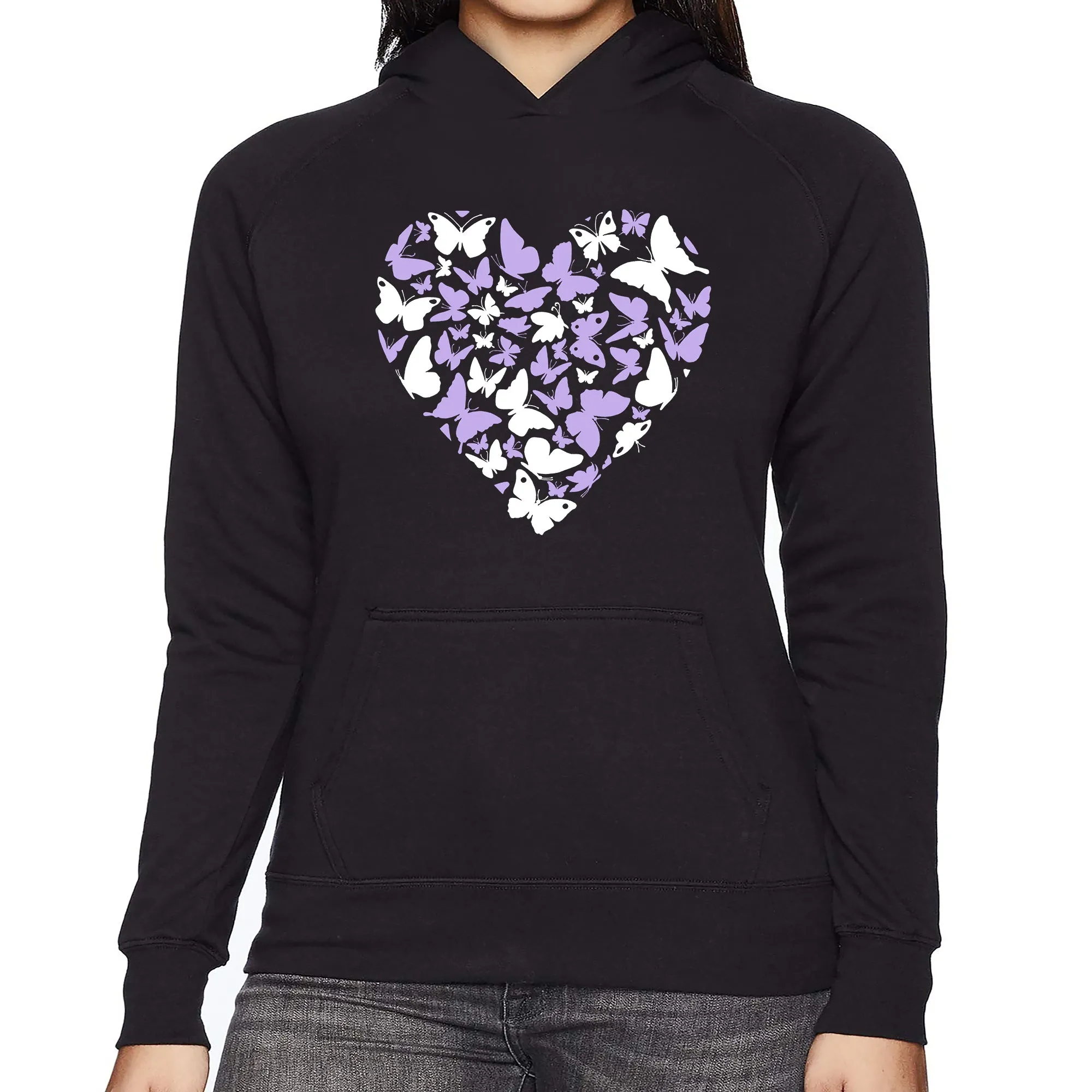 Butterfly Heart - Women's Word Art Hooded Sweatshirt sold by LA Pop Art