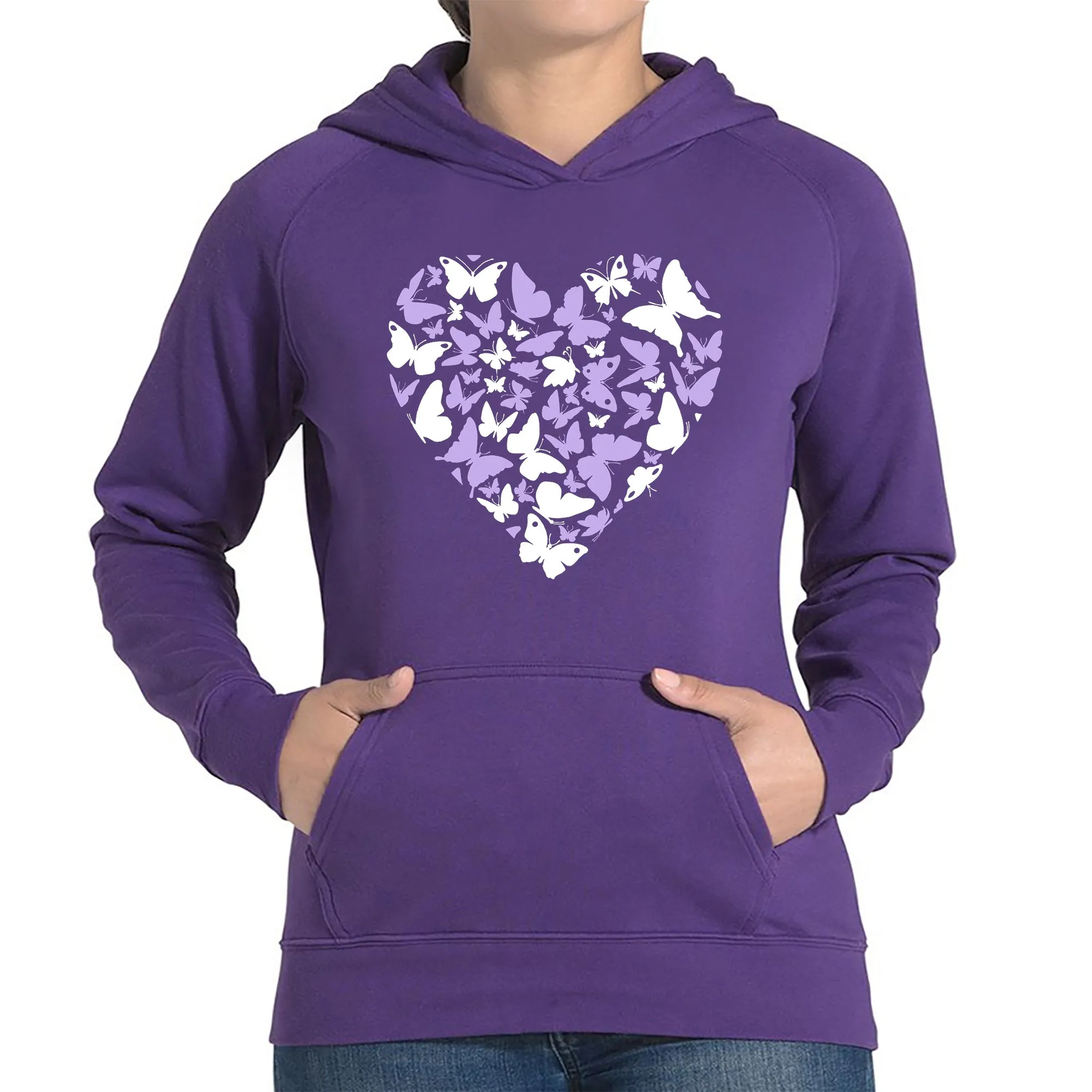 Butterfly Heart - Women's Word Art Hooded Sweatshirt sold by LA Pop Art product image thumbnail 5
