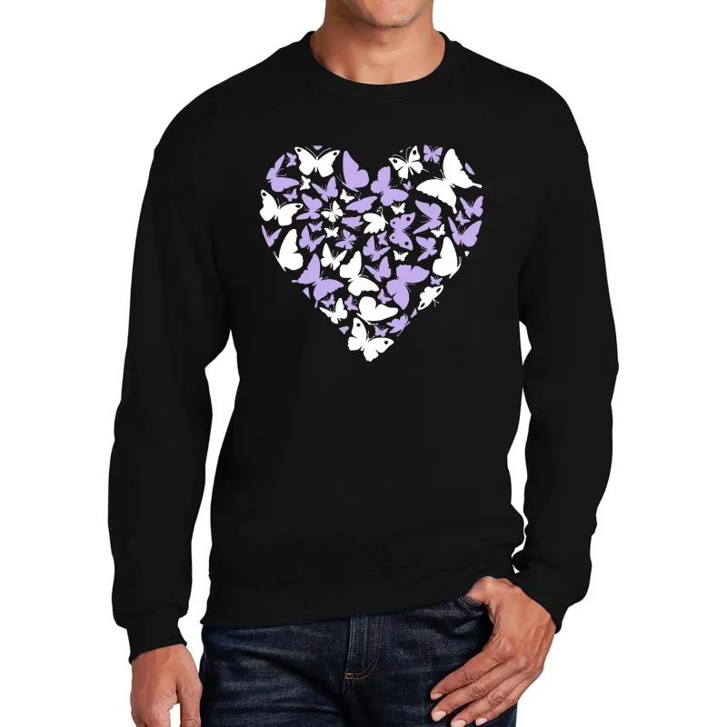 Butterfly Heart - Men's Word Art Crewneck Sweatshirt sold by LA Pop Art