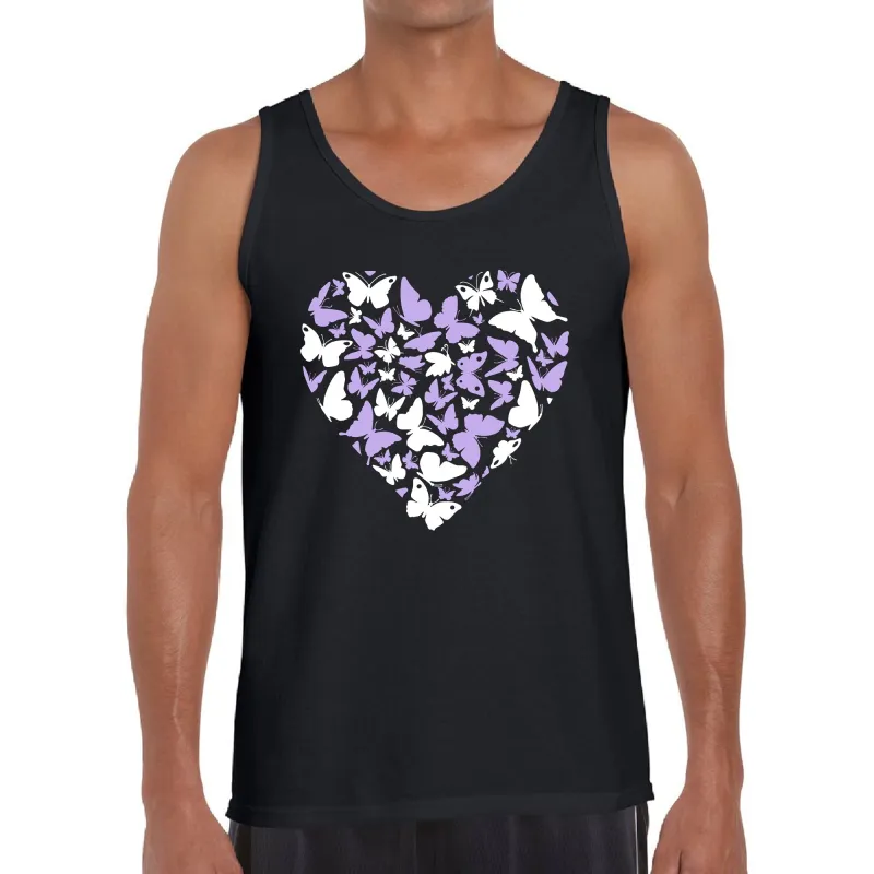 Butterfly Heart - Men's Word Art Tank Top sold by LA Pop Art