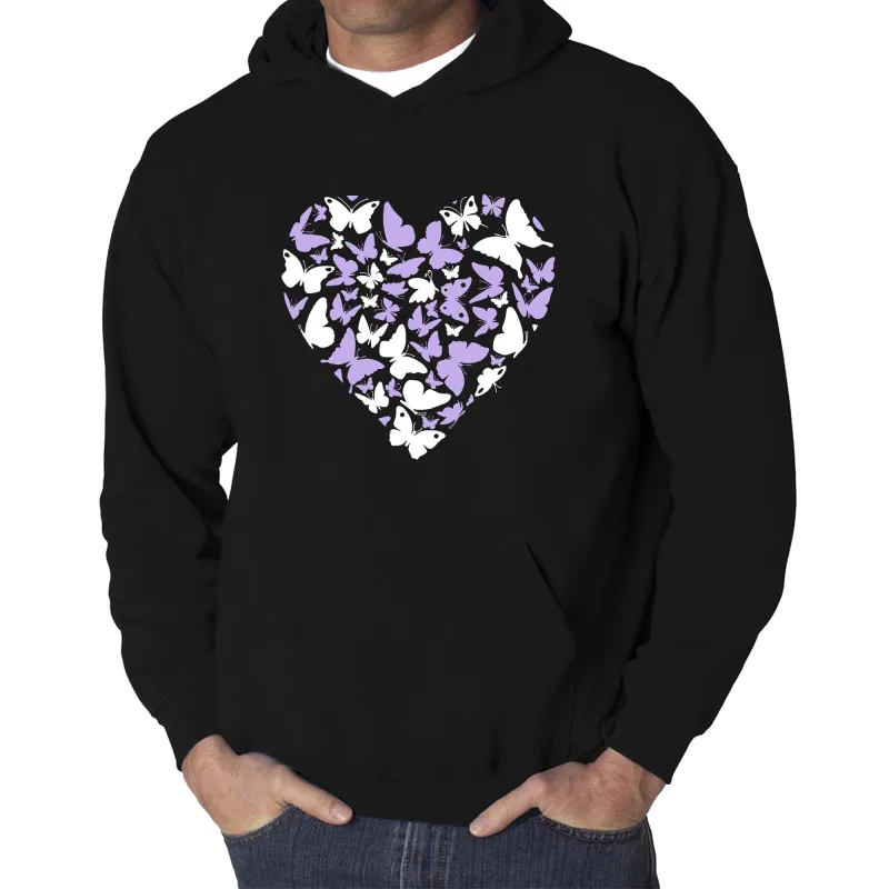 Butterfly Heart - Men's Word Art Hooded Sweatshirt sold by LA Pop Art