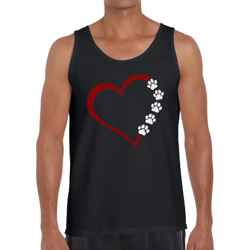 Meow Heart - Men's Word Art Tank Top sold by LA Pop Art
