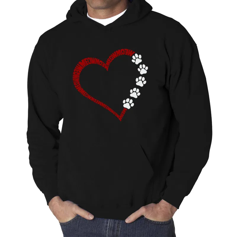 Meow Heart - Men's Word Art Hooded Sweatshirt sold by LA Pop Art