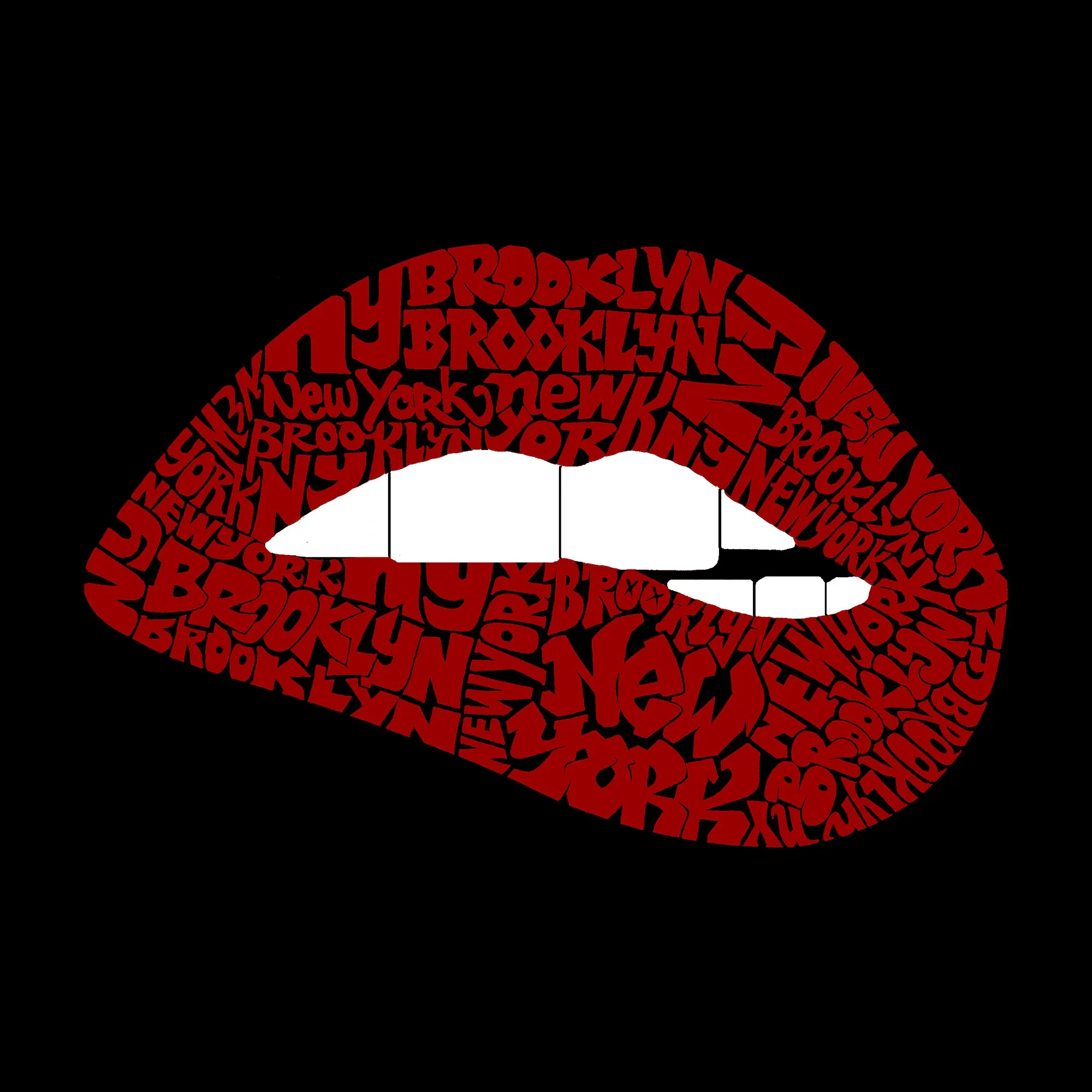 Brooklyn Lips - Girl's Word Art Crewneck Sweatshirt sold by LA Pop Art product image thumbnail 2