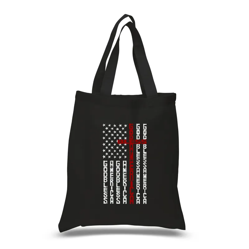 Cross Flag - Small Word Art Tote Bag sold by LA Pop Art