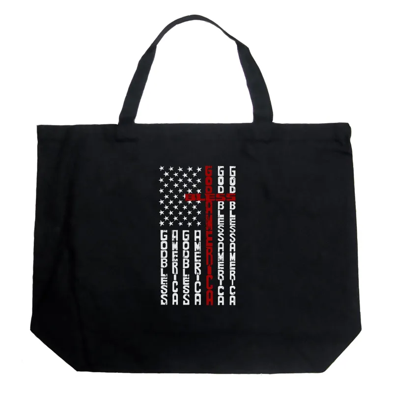 Cross Flag - Large Word Art Tote Bag sold by LA Pop Art