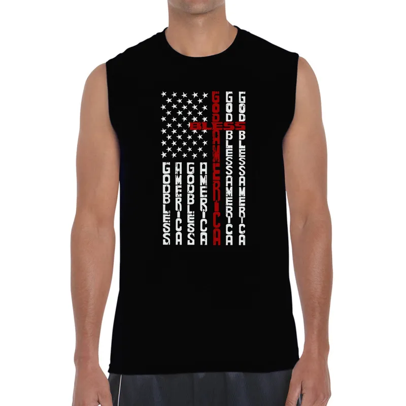 Cross Flag - Men's Word Art Sleeveless T-Shirt sold by LA Pop Art