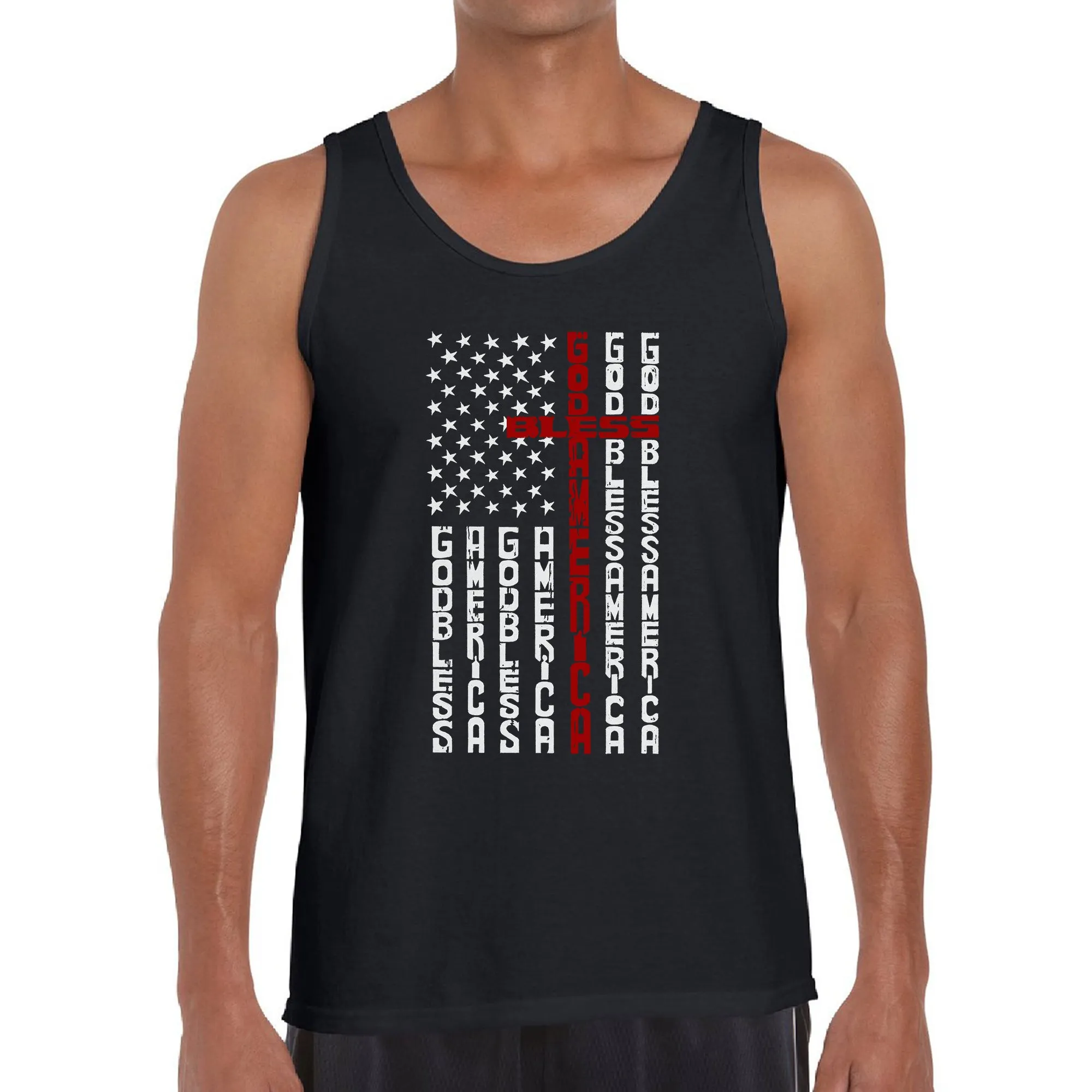 Cross Flag - Men's Word Art Tank Top sold by LA Pop Art