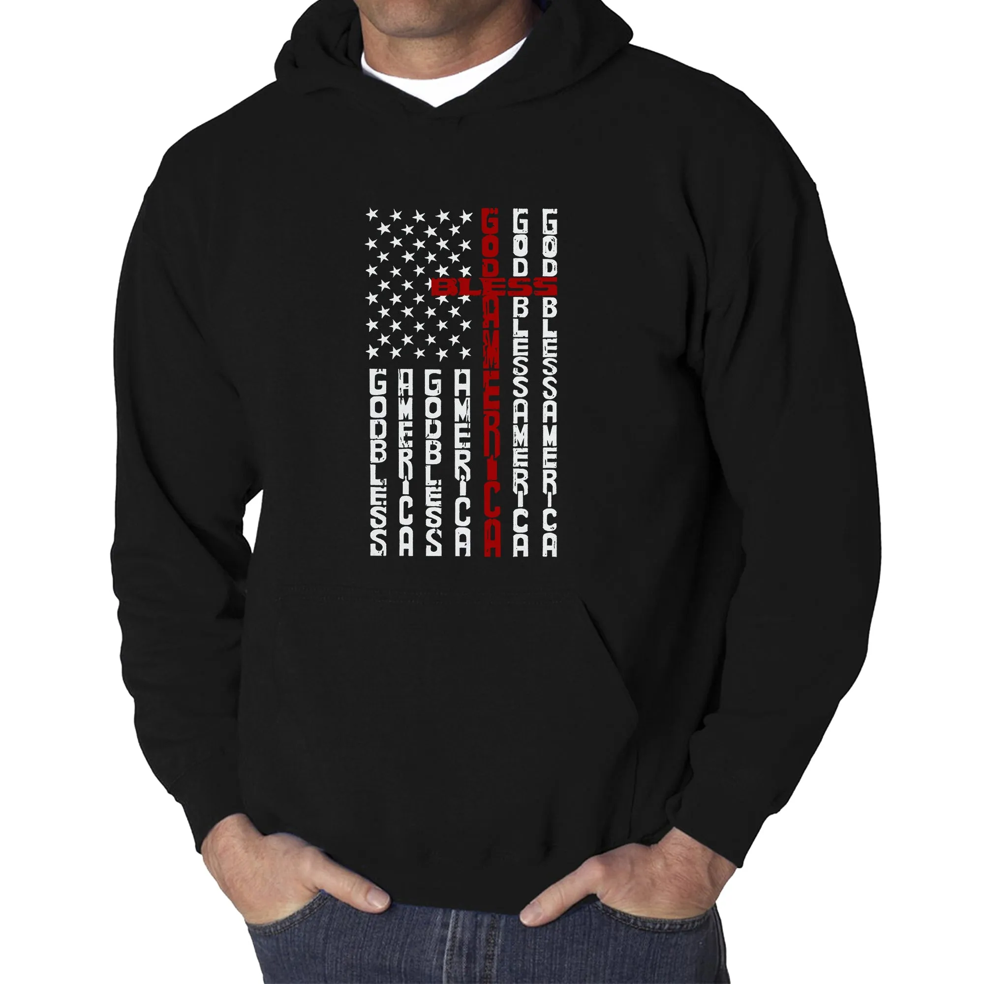 Cross Flag - Men's Word Art Hooded Sweatshirt sold by LA Pop Art