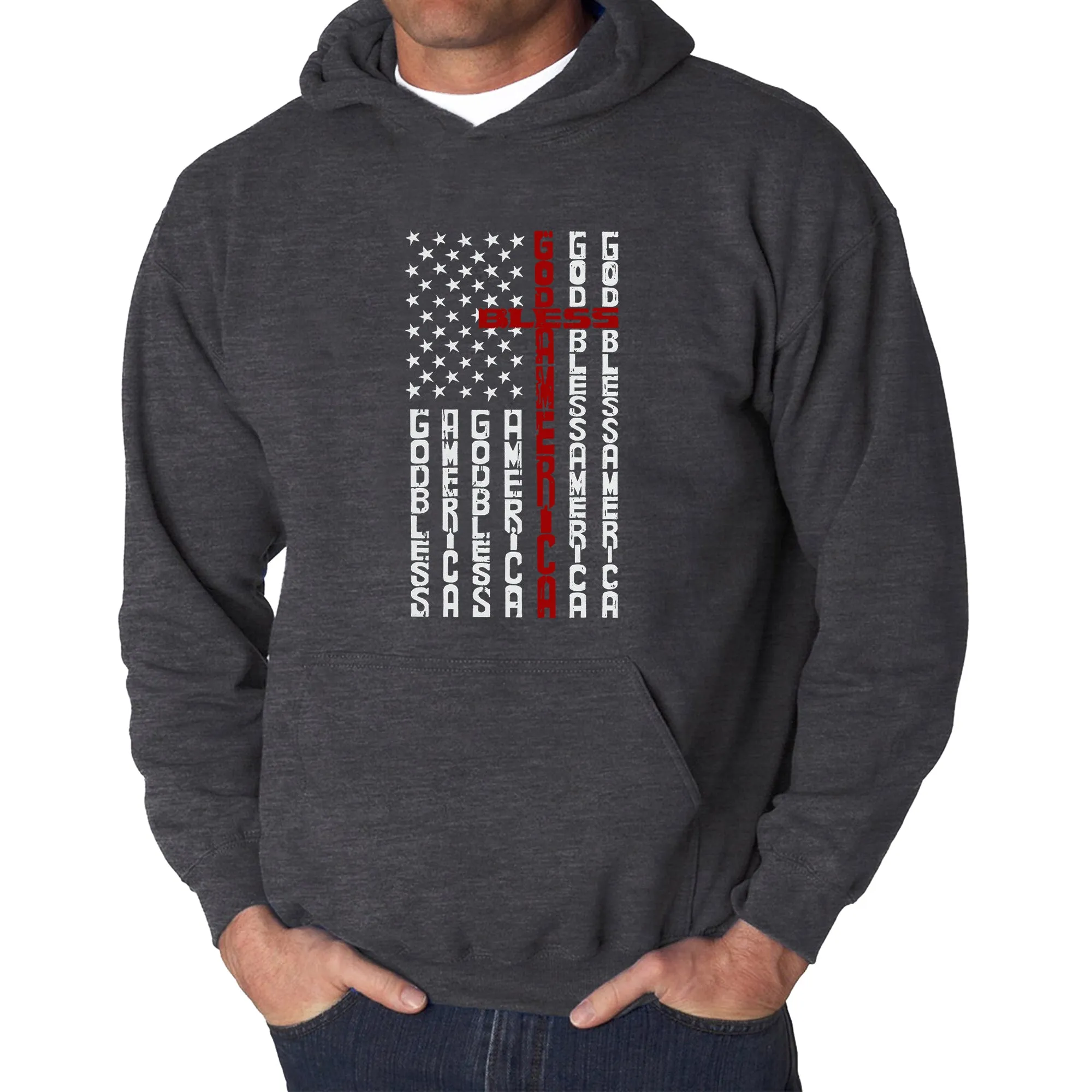 Cross Flag - Men's Word Art Hooded Sweatshirt sold by LA Pop Art product image thumbnail 5