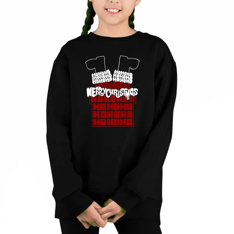 Chimney Santa - Girl's Word Art Crewneck Sweatshirt sold by LA Pop Art