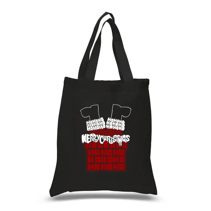 Chimney Santa - Small Word Art Tote Bag sold by LA Pop Art