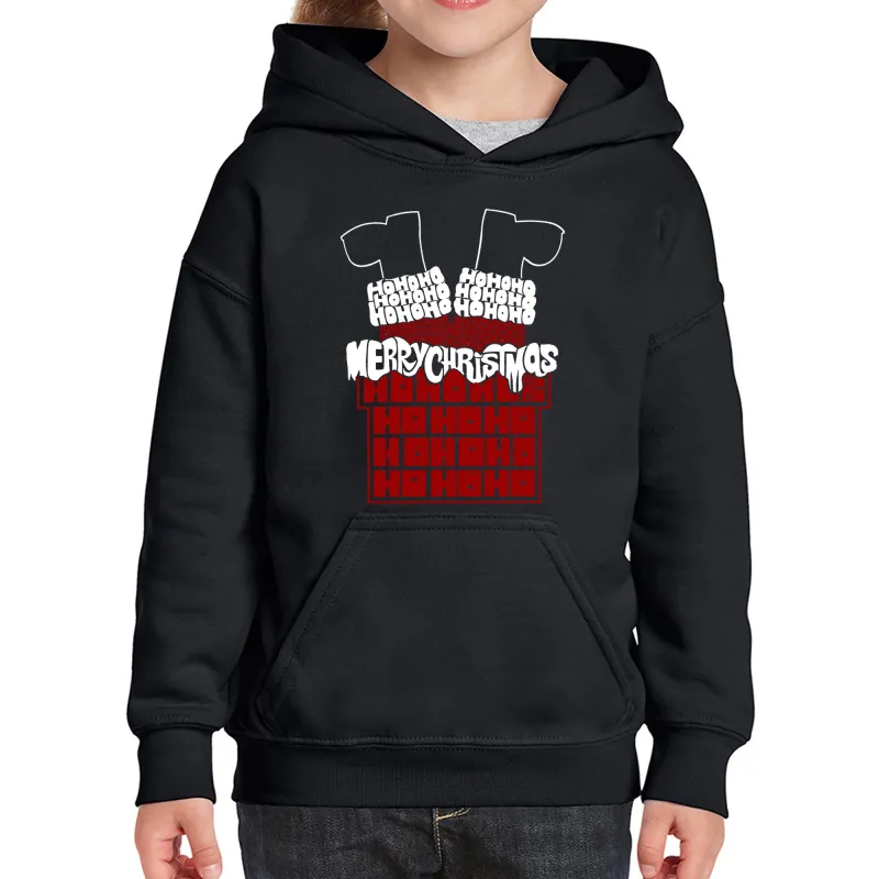 Chimney Santa - Girl's Word Art Hooded Sweatshirt sold by LA Pop Art