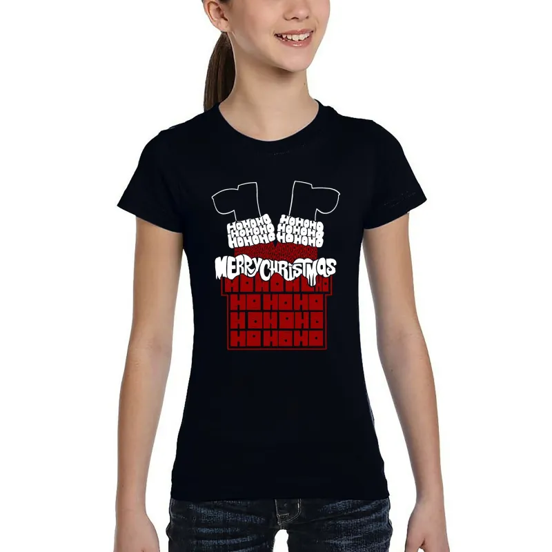 Chimney Santa - Girl's Word Art T-Shirt sold by LA Pop Art
