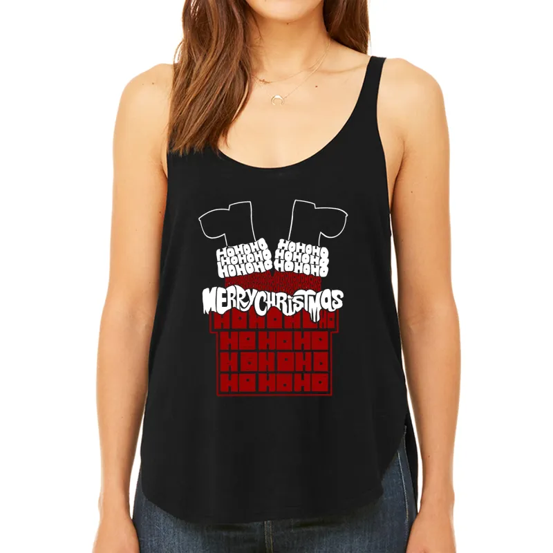 Chimney Santa - Women's Premium Word Art Flowy Tank Top sold by LA Pop Art