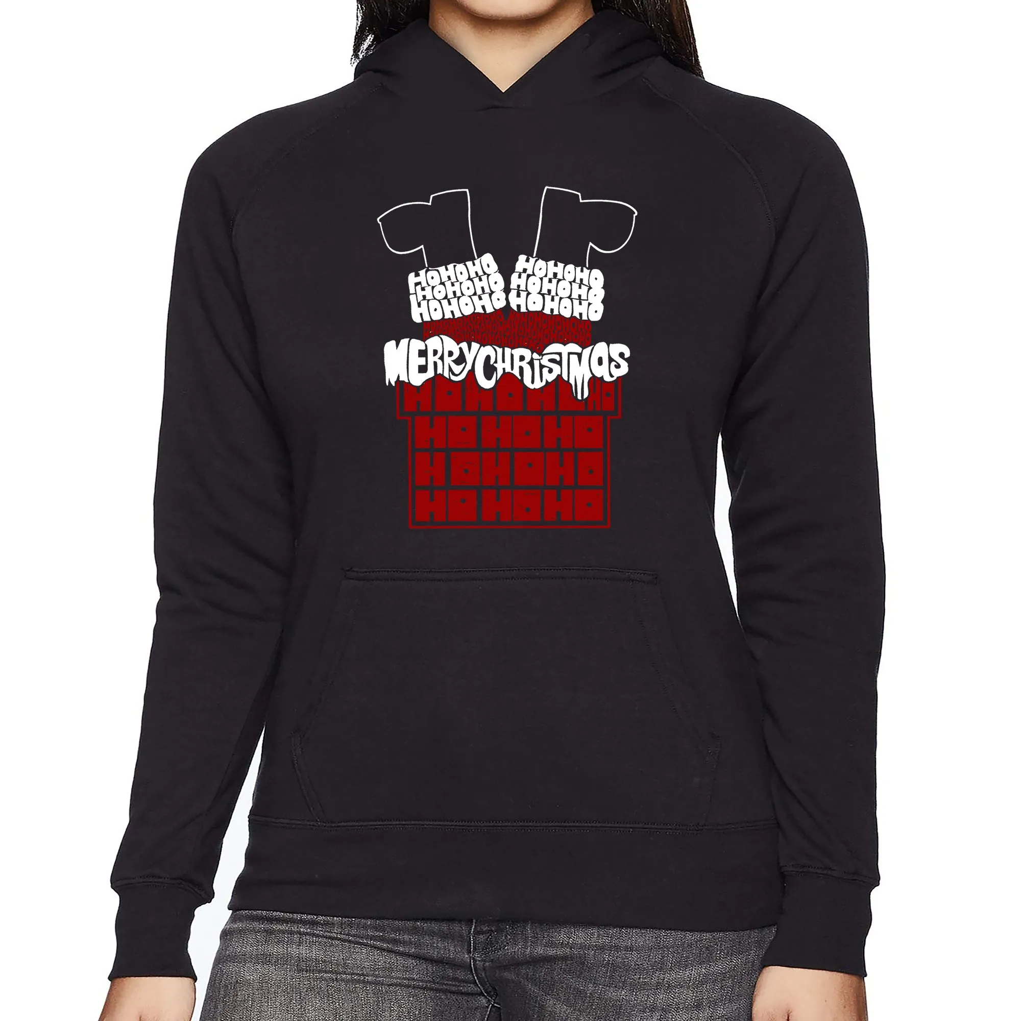 Chimney Santa - Women's Word Art Hooded Sweatshirt sold by LA Pop Art
