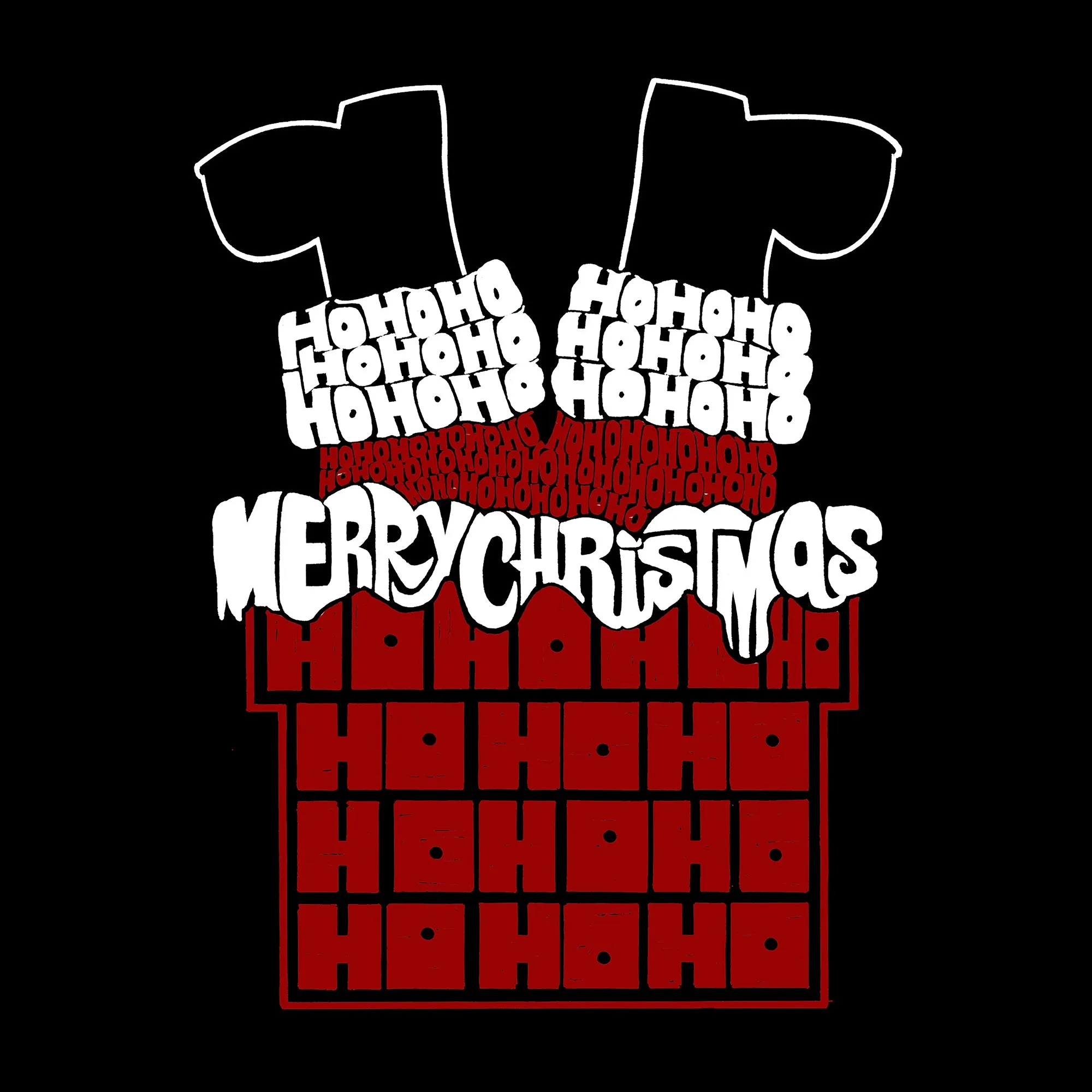 Chimney Santa - Women's Word Art Hooded Sweatshirt sold by LA Pop Art product image thumbnail 2