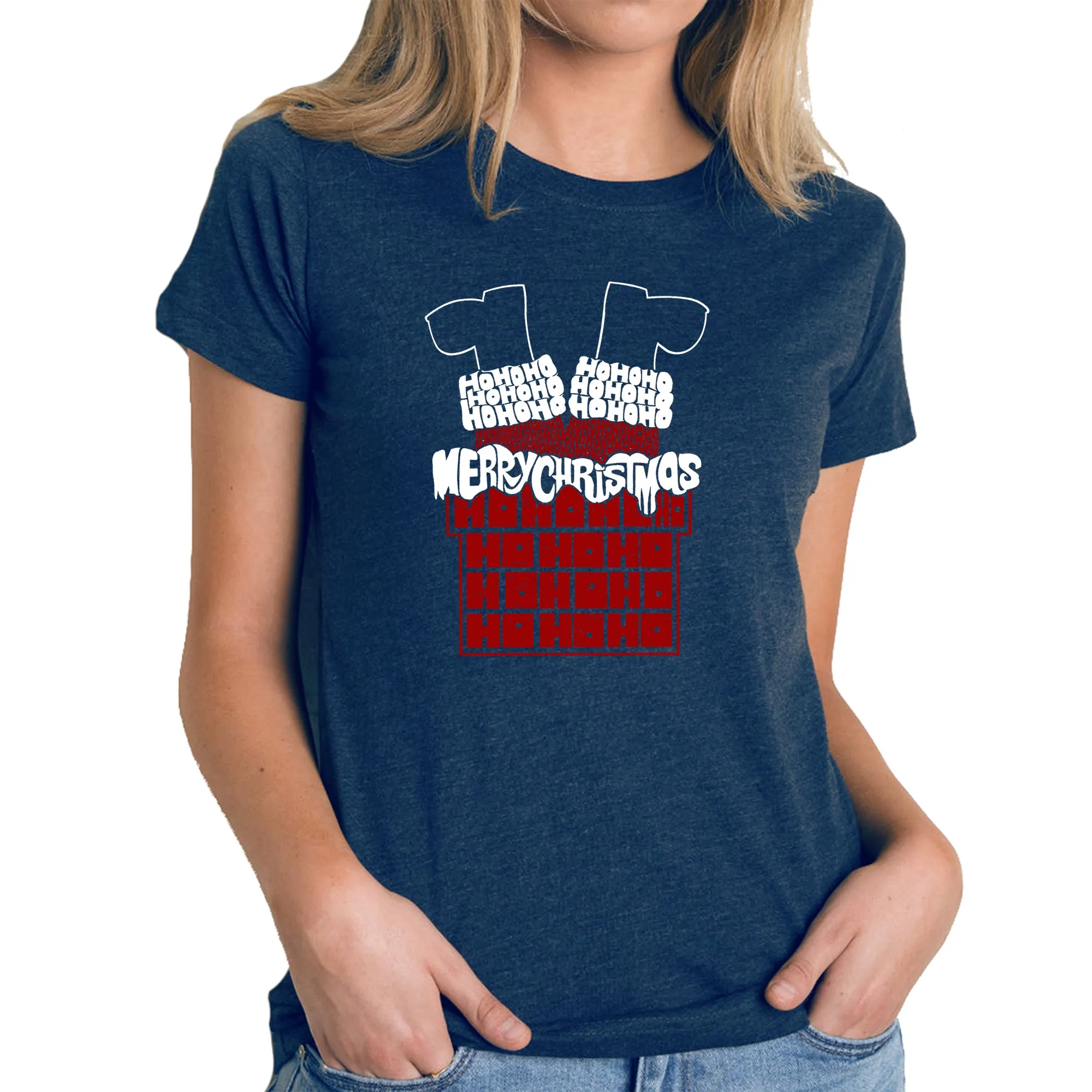 Chimney Santa - Women's Premium Blend Word Art T-Shirt sold by LA Pop Art product image thumbnail 5