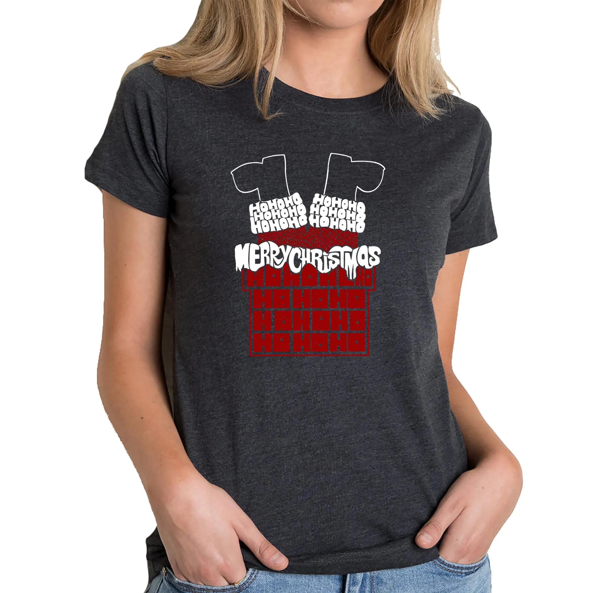 Chimney Santa - Women's Premium Blend Word Art T-Shirt sold by LA Pop Art