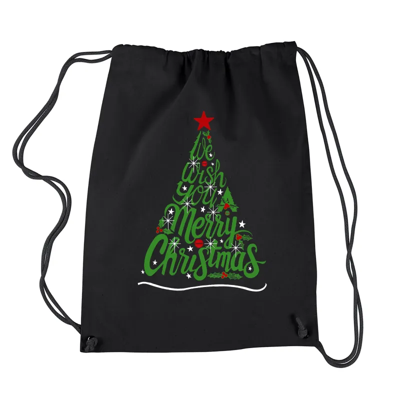 We Wish You A Merry Christmas - Drawstring Backpack sold by LA Pop Art