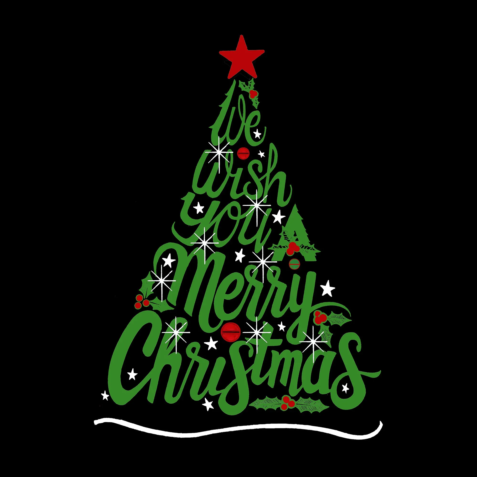 We Wish You A Merry Christmas - Boy's Word Art Long Sleeve T-Shirt sold by LA Pop Art product image thumbnail 2