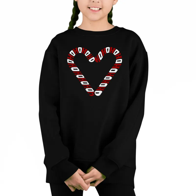 Candy Canes - Girl's Word Art Crewneck Sweatshirt sold by LA Pop Art
