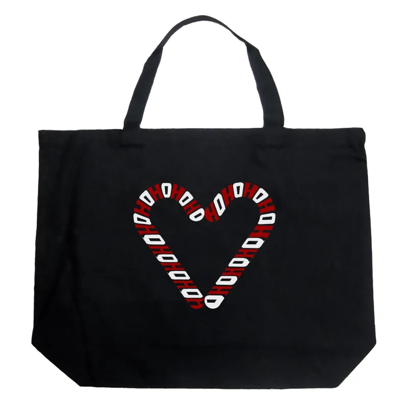Candy Canes - Large Word Art Tote Bag sold by LA Pop Art