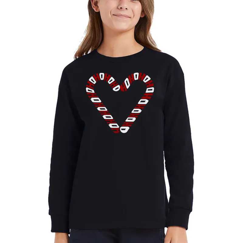 Candy Canes - Girl's Word Art Long Sleeve T-Shirt sold by LA Pop Art